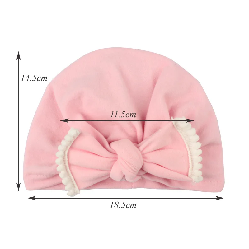 New Bow Baby Hat for Girls Candy Color Beanie Cap Toddler Turban Elastic Cotton Girl Accessories 1 PC | Детская одежда и обувь