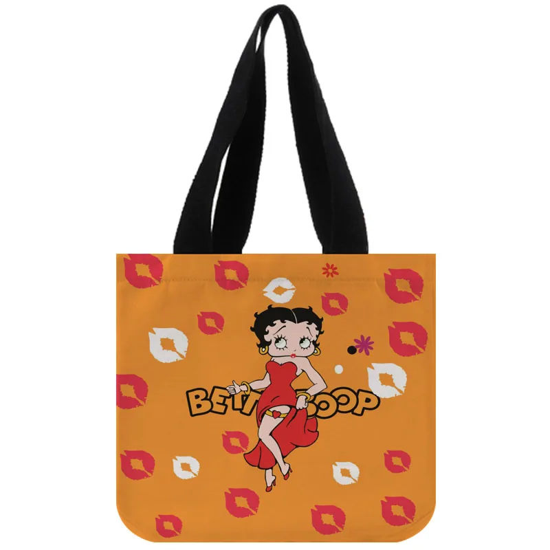 Сумка-тоут из хлопка и холста на заказ Betty Boop Shopping Складная многоразовая сумка с собственным логотипом оптом - Цвет: 43