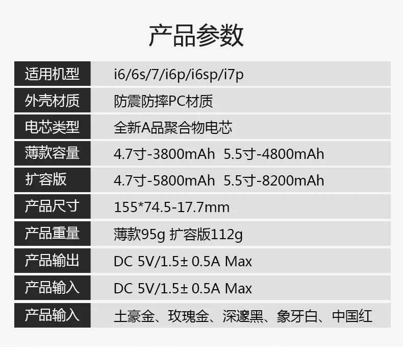 5800 мач чехол для зарядного устройства для iPhone 6 6s 7 8 портативный внешний аккумулятор чехол для аккумулятора для iPhone 6 6s 7 8 4,7 дюймов