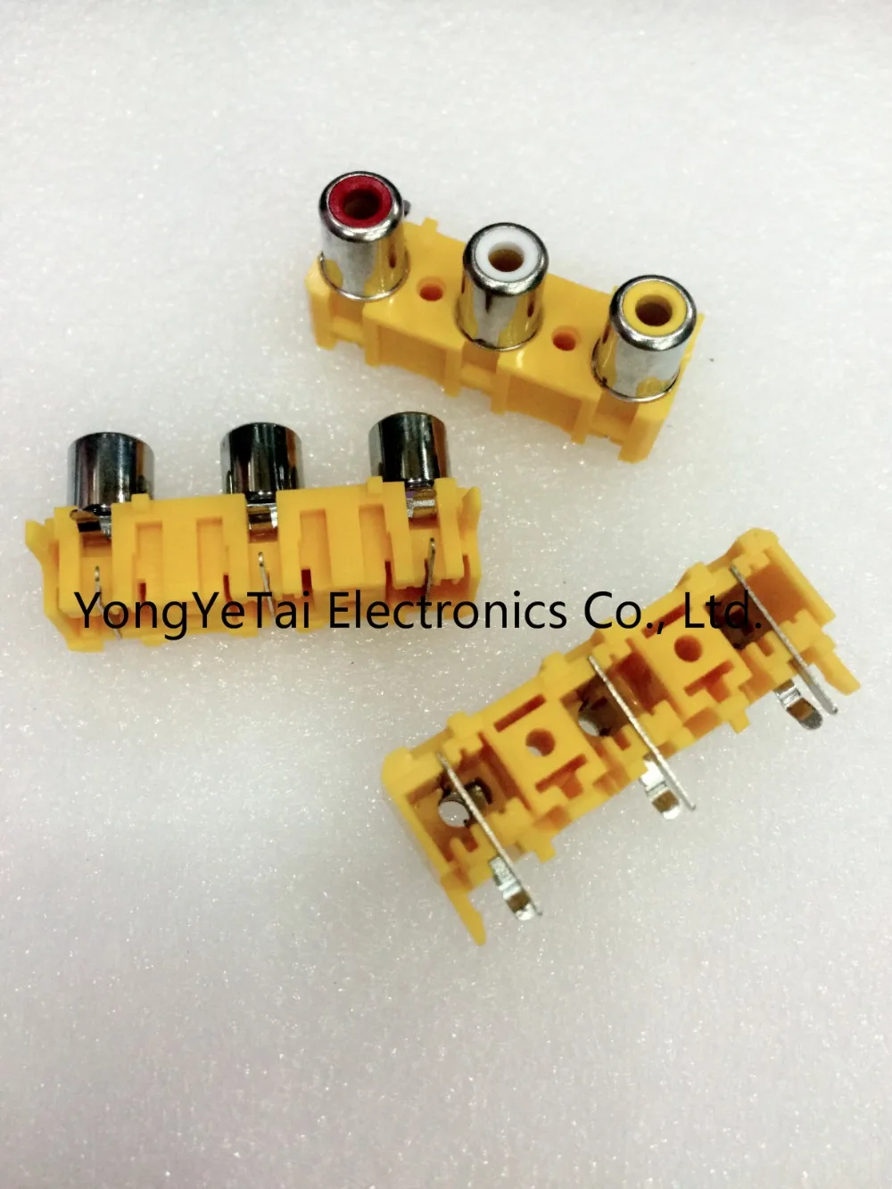 

YYT 2PCS RCA female socket 3 RCA AV Cinch audio jack 3 hole socket AV3-8.4-15