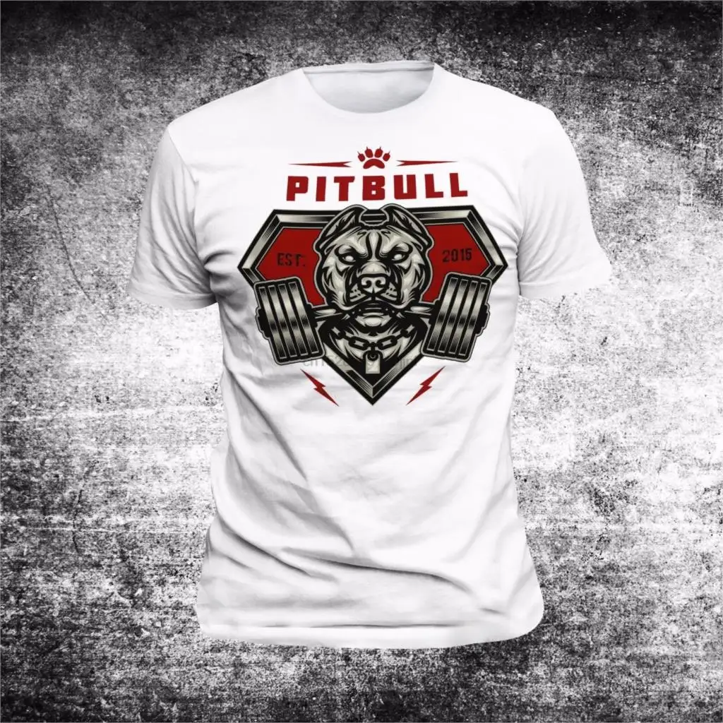 2018 Новая летняя крутая футболка для тренажерных залов Pitbull фитнес бодибилдер бык