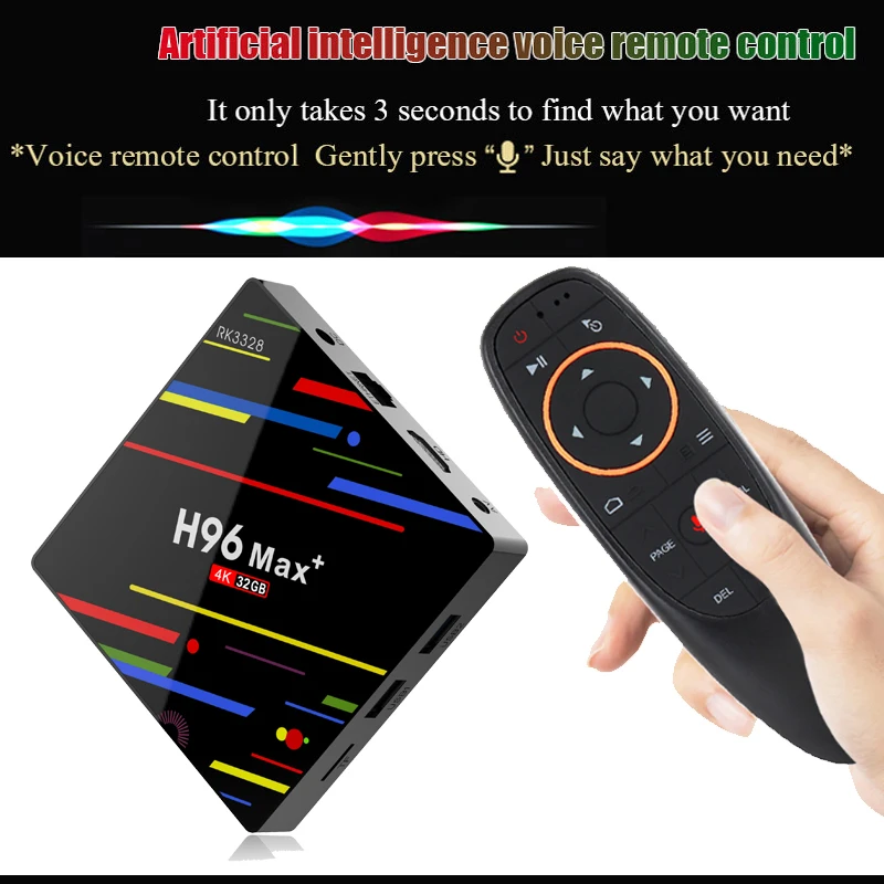 H96 MAX PLUS ТВ приставка Android 8,1 Google Voice air mouse Управление 4 ГБ 32 ГБ RK3328 четырехъядерный Netflix H.265 WiFi медиаплеер