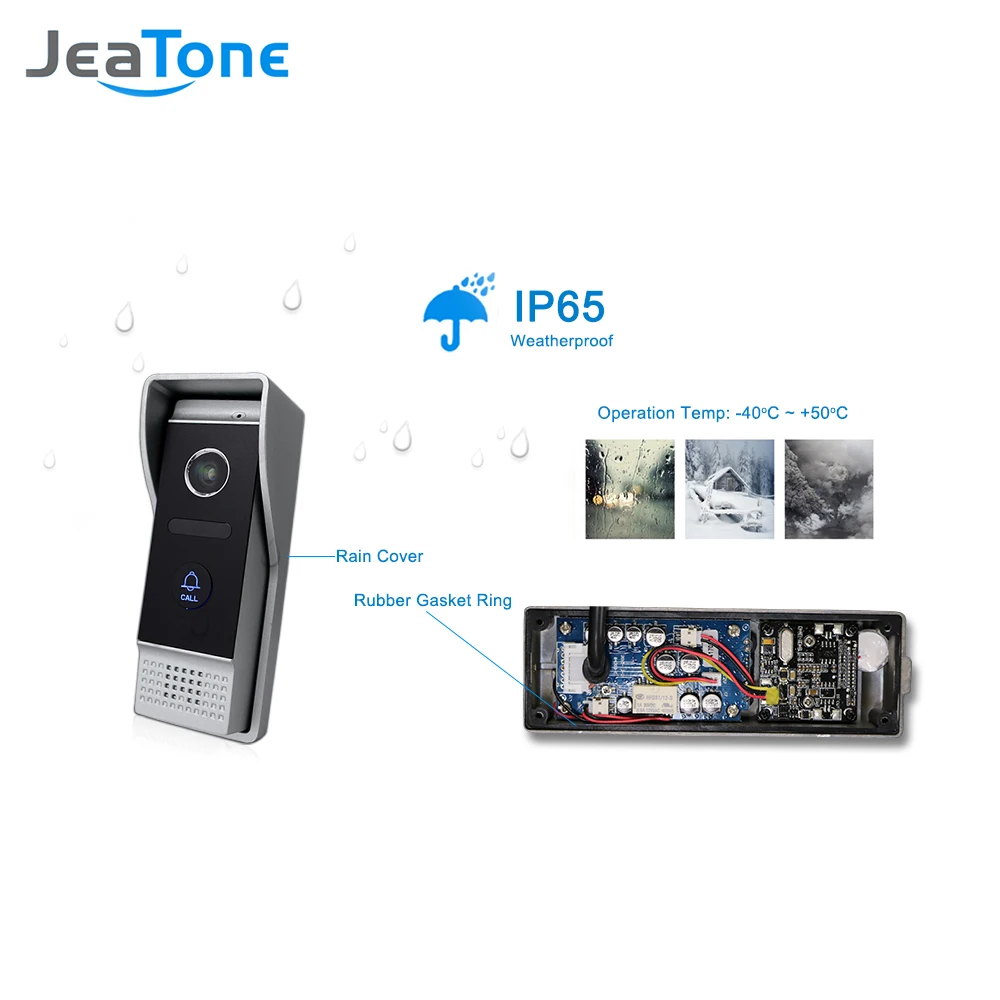 JeaTone Новый 10 &quotTFT сенсорная кнопка видео домофон дверной звонок с 1200TVL COMS 2 камера +