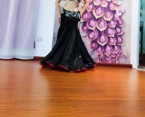 black vs red Новые костюмы для танца живота сексуальный старший лед шелковый танец живота юбка для женщин юбки танец живота бесплатно, чтобы сделать TH210B - Цвет: black vs red