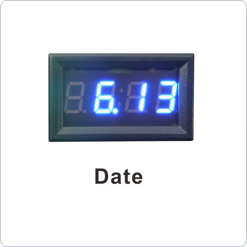 LED Display Digital Timer Date Hour Minute Clock 12V/24V Electric Car Motorcycle Accessory Blue Digits | Инструменты