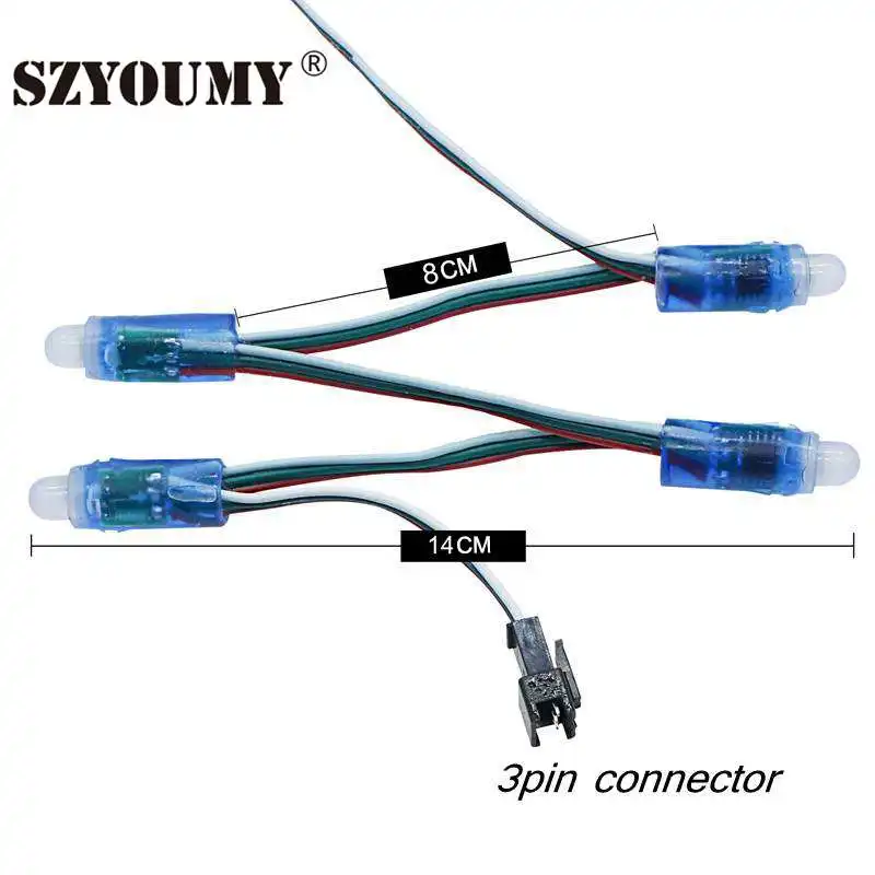 SZYOUMY 500 шт. 12 мм WS2811 2811 IC RGB светодиодный модуль водонепроницаемый DC 5 в цифровой