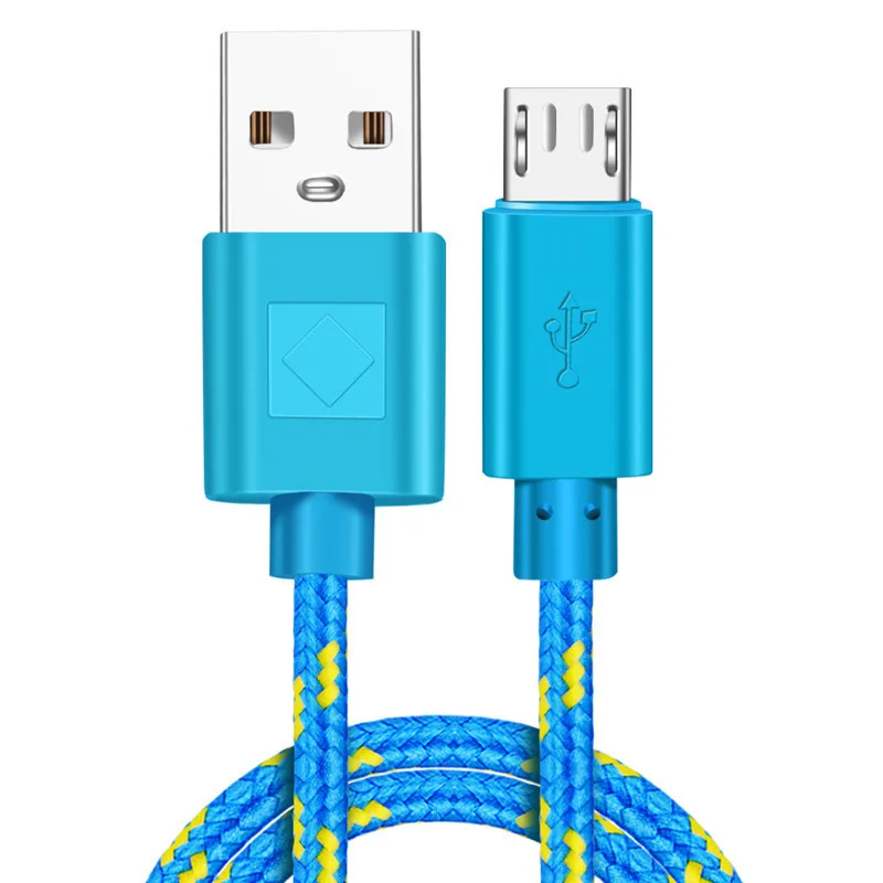 Micro USB кабель для samsung galaxy J3 J5 J7 A3 A5 A7 обратите внимание, для детей 2, 4, 5, J1 J2 A8 A9 Быстрая зарядка кабель зарядного устройства - Цвет: blue