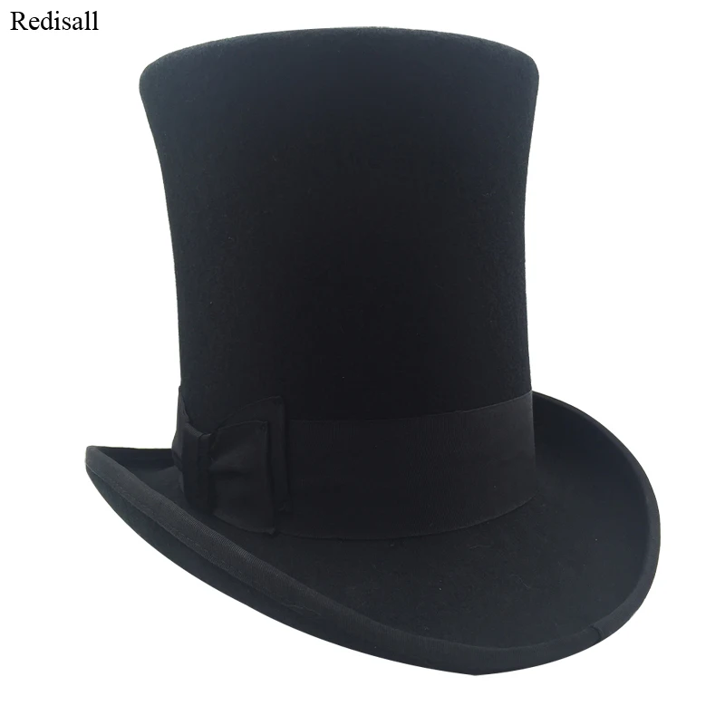 Мужская шерстяная шляпа 25 см винтажная черная фетровая Ретро в викторианском