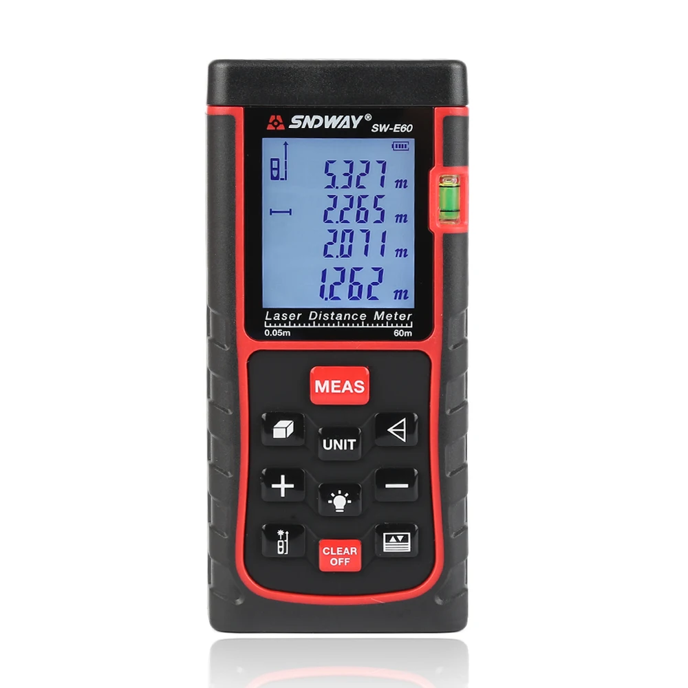 SNDWAY SW-E60, 60 м, цифровой лазерный дальномер, лазерный дальномер, дальномер, устройство для измерения, линейка