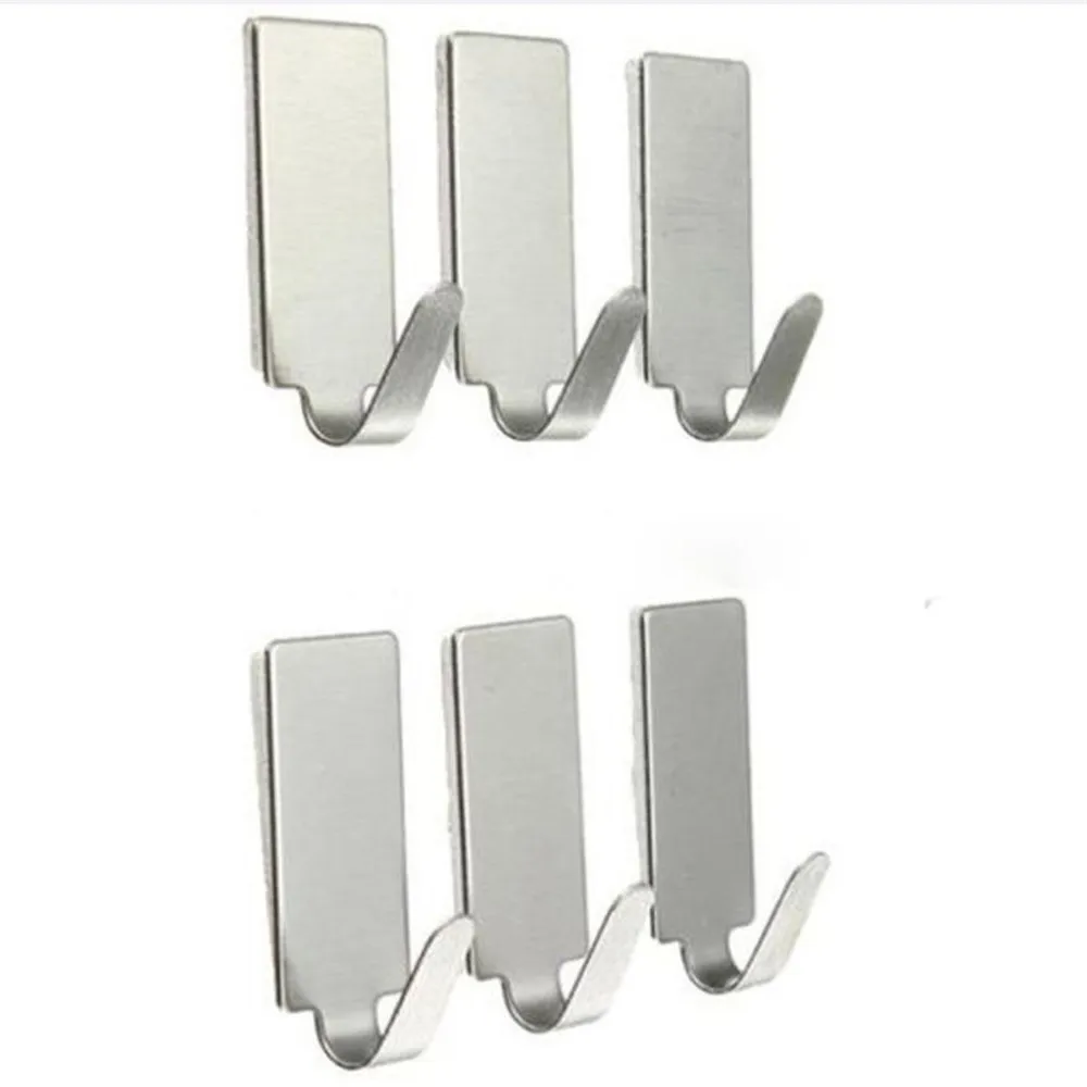 

Hot Sale Home Creativity 12pcs Self Adhesive Home Kitchen Wall Door Stainless Steel Holder Hook Hanger Cosas De Cocina 2021 #763