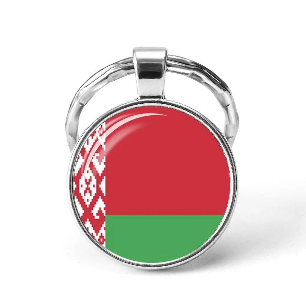 BELARUS Новейшие металлические наушники Футбол Мировой Кубок брелок Украина/Испания/Израиль/Соединенное Королевство Национальный флаг Стекло брелок с кабошоном - Цвет: BELARUS