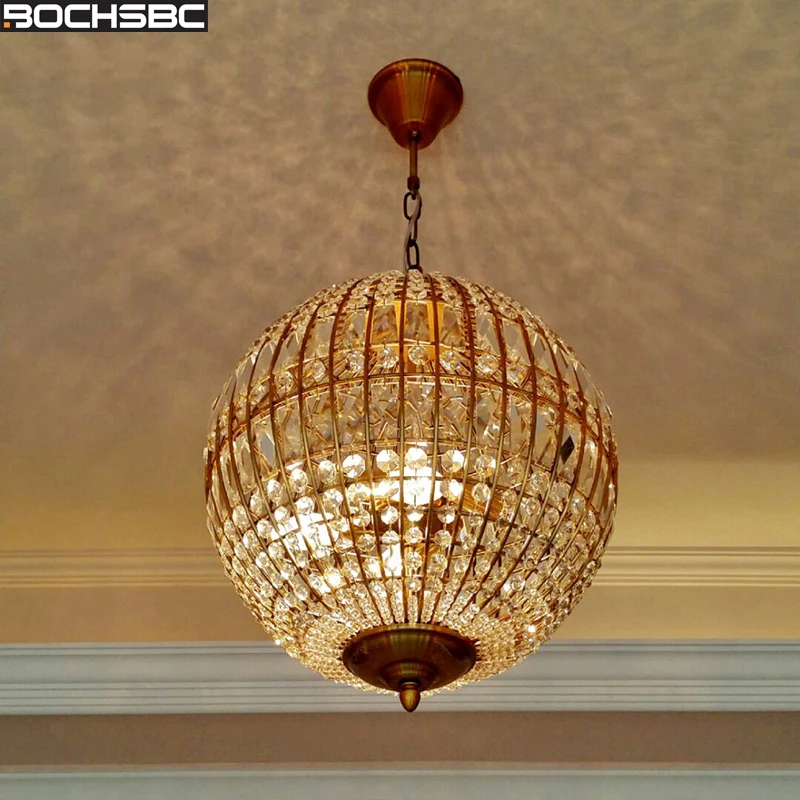 

BOCHSBC Art Deco Spherical Design Crystal Chandeliers for Living Room Bedroom Dining Room Hanging Led Lamp Lighting Fixtures