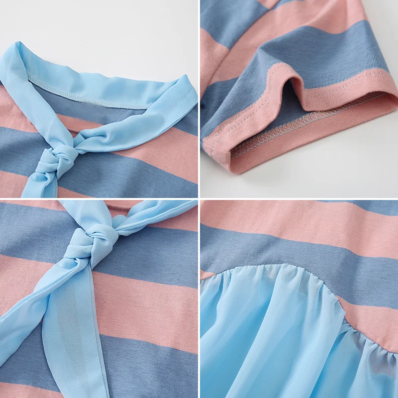 Jargazol Kids Dresses for Girls Vestidos Teenagers Children Clothes Chiffon Splicing Shirt-dress Korean Girl Princess Dress | Детская
