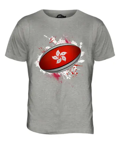 Гонконг регби мяч SPLATTER Мужская футболка Топ подарок чемпионат мира Спорт | одежда
