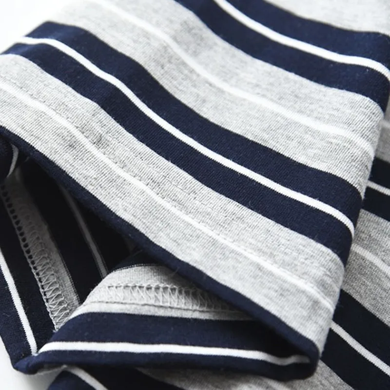 Men's Pajamas Summer Stripes Yjamas Short sleeve Cotton Shorts Mens Pajama set