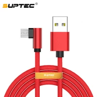 suptec 90 degree micro usb cable 2 4a fast charging data cable for samsung xiaomi redmi huawei android type mobilie phone cable