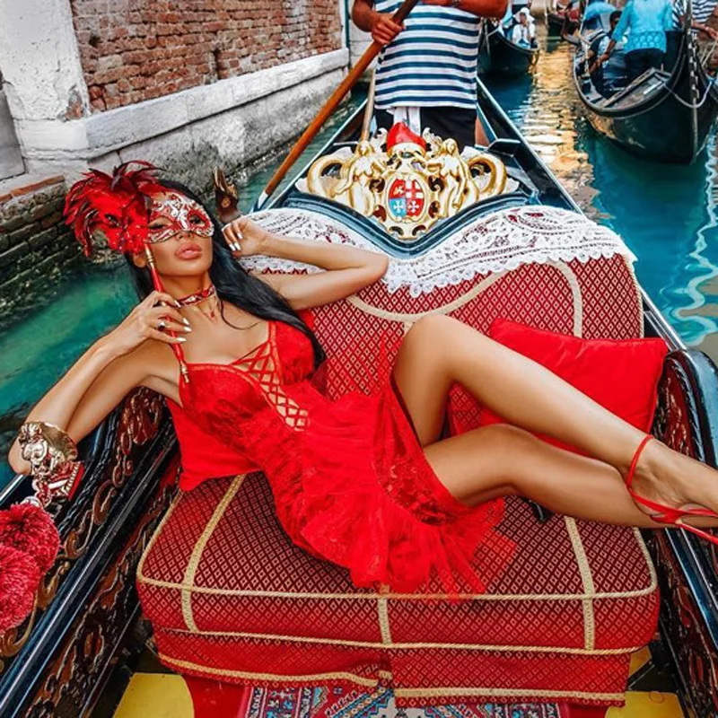 2018 Новое поступление модное летнее красное прочное эластичное Бандажное Платье