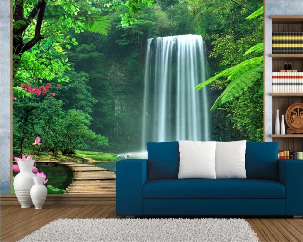 Фотообои beibehang на заказ 3D стерео HD пейзаж водопад фон для стены гостиной спальни