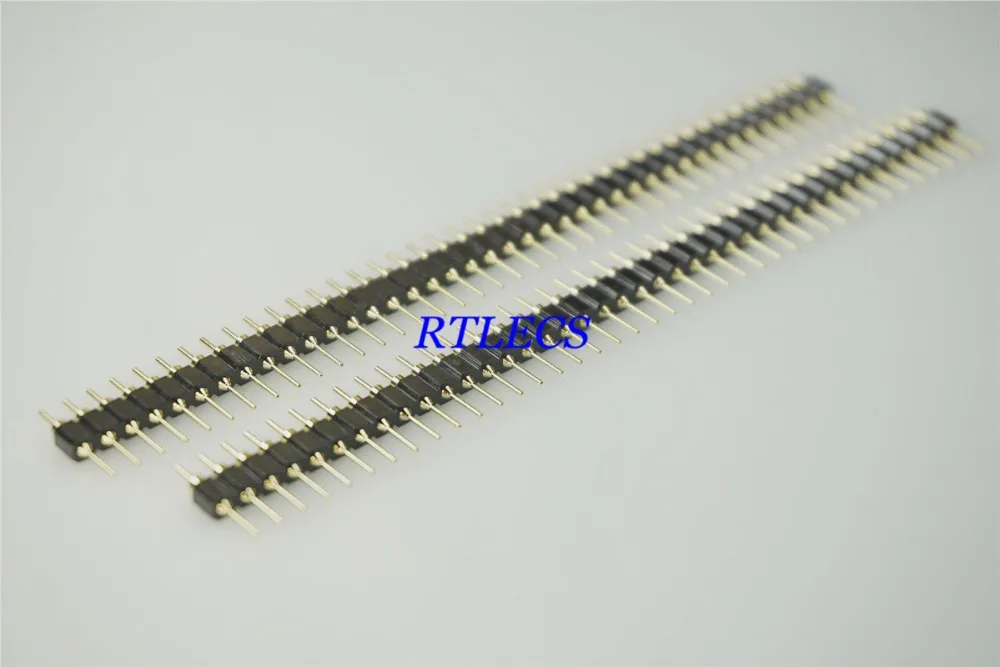 2 шт. SIP 1X40 PIN Однорядный круглый штыревой разъем типа «папа» 2,54 мм шаг полосы 0,6 мм Диаметр контакта 0,5 мм Диаметр припоя хвост золото
