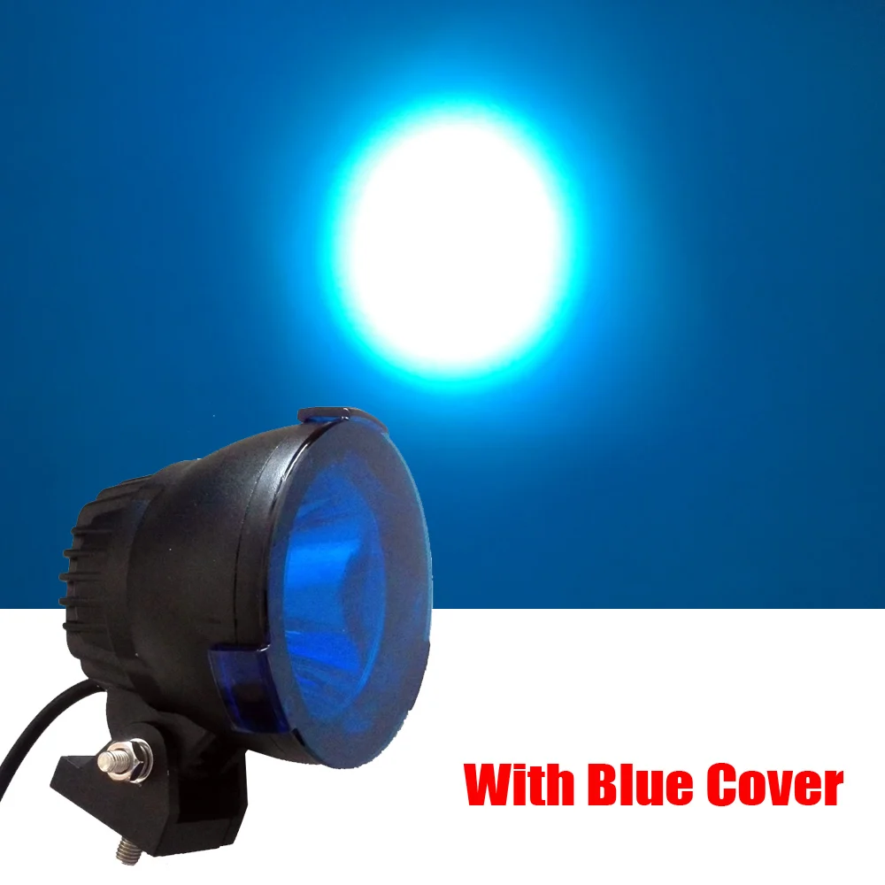 Blue Cover Круглый точечный луч ночные светильники 12 В 24 В Cannon 25 Вт светодиодные рабочие огни 4," дюймов новое видение вождения внедорожные огни X2pcs - Цвет: Blue Cover