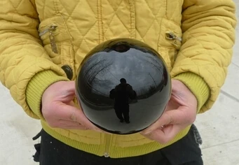 WBY Бесплатная доставка натуральный черный обсидиан Сфера Большой Хрустальный