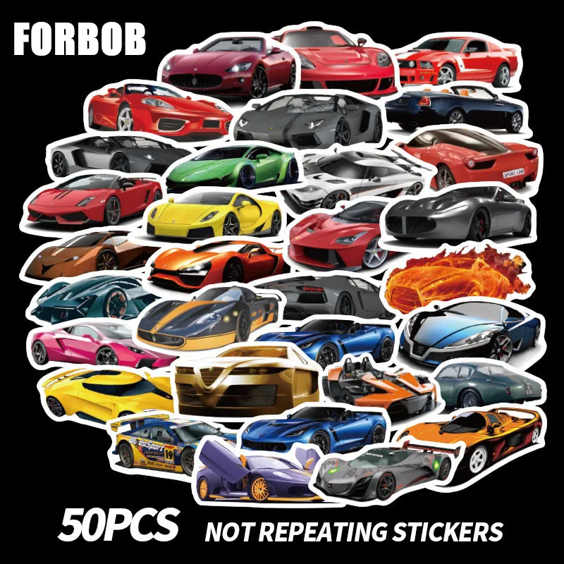 50 шт 2020 Новый крутой гоночный автомобиль DIY граффити водонепроницаемые наклейки