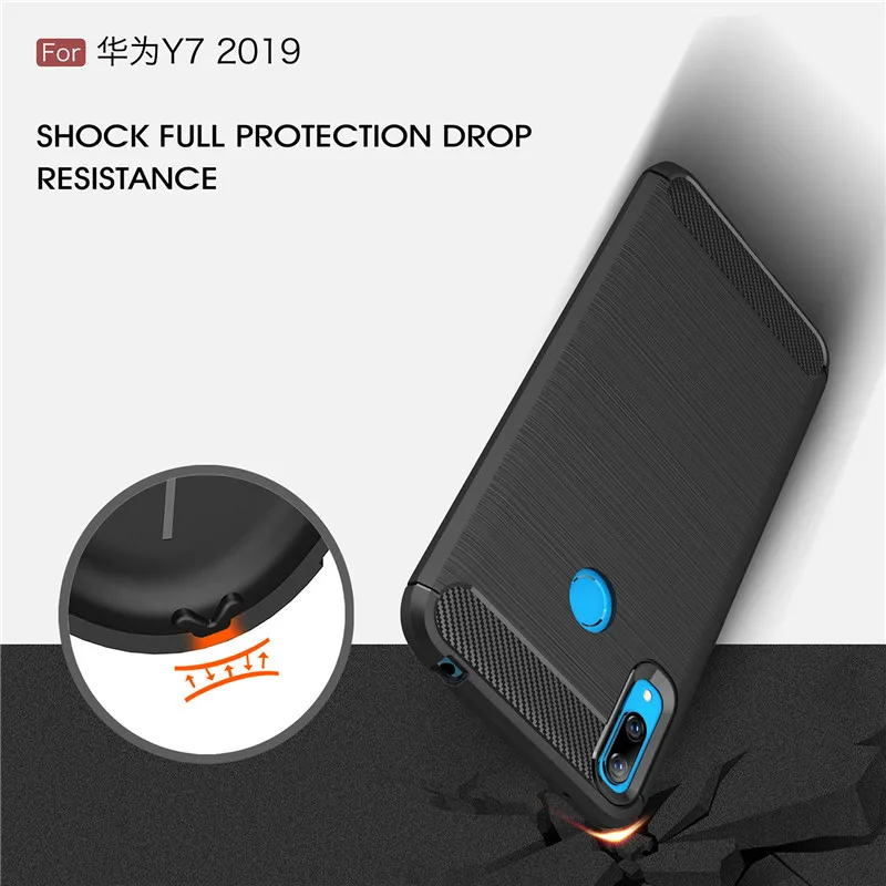 Чехол для Huawei Y7 2019 противоударный защитный резиновый мягкий силиконовый чехол