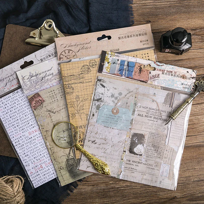 8 шт./упак. Винтаж воспоминания Стикеры s комплект Papeleria DIY Скрапбукинг молочных