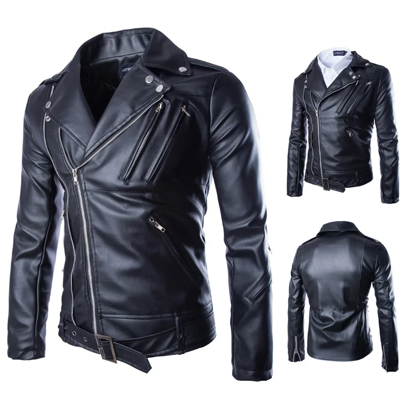 

Men's PU Leather Jackets Men Faux top Coat Motorcycle Male Jacket Velvet fashion clothes Dropshipping Casual Mens Brand Clothing
