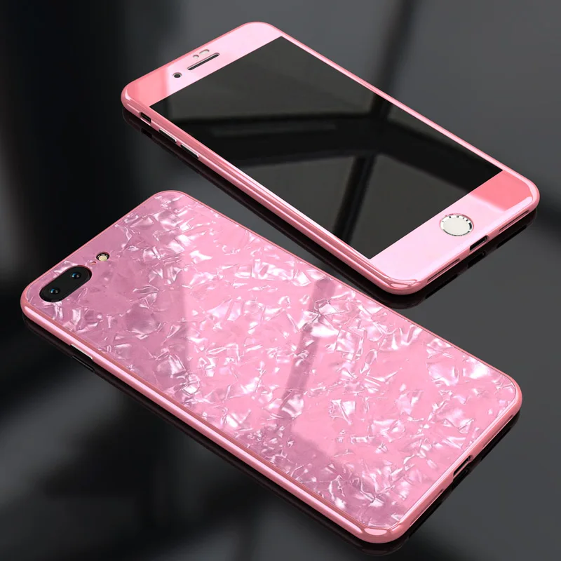 BFOLLOW Marble Magnetic Auto Case for iPhone 6 6S Plus / 7 8 X 9H 360 Full Body Glass Back + PC Frame Hard Cover Coque |