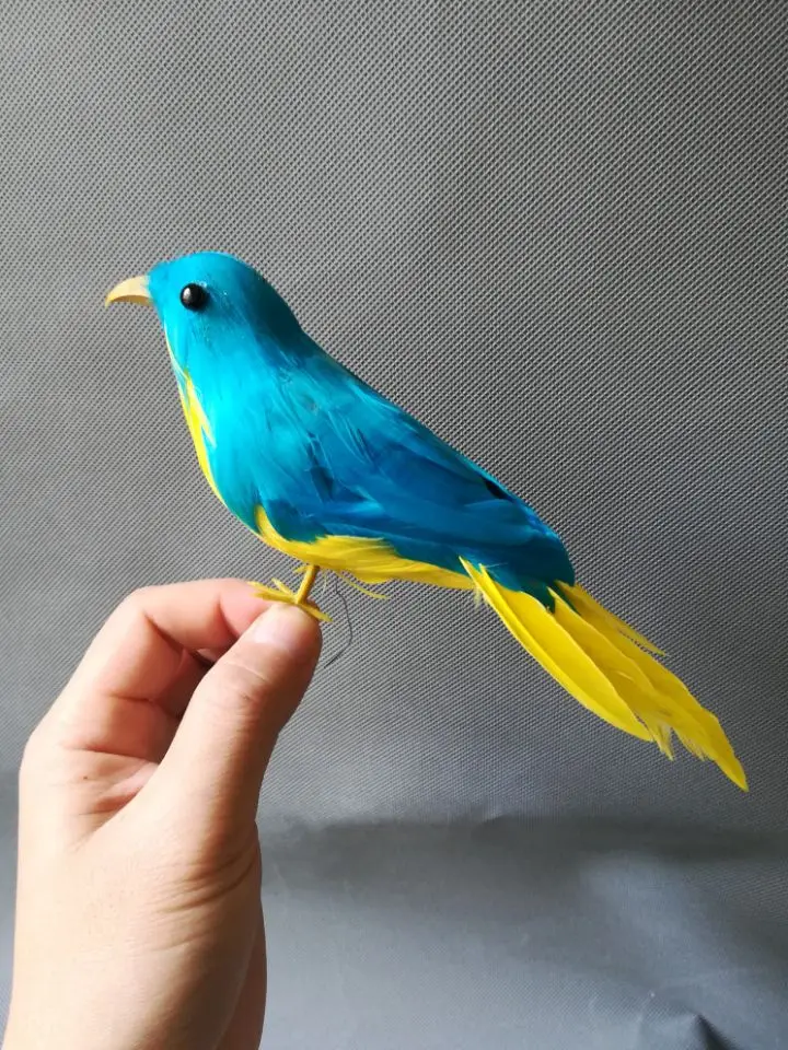 

about 20cm real life Bird coloured blue feathers bird model home decoration filming prop decoration toy gift h1020
