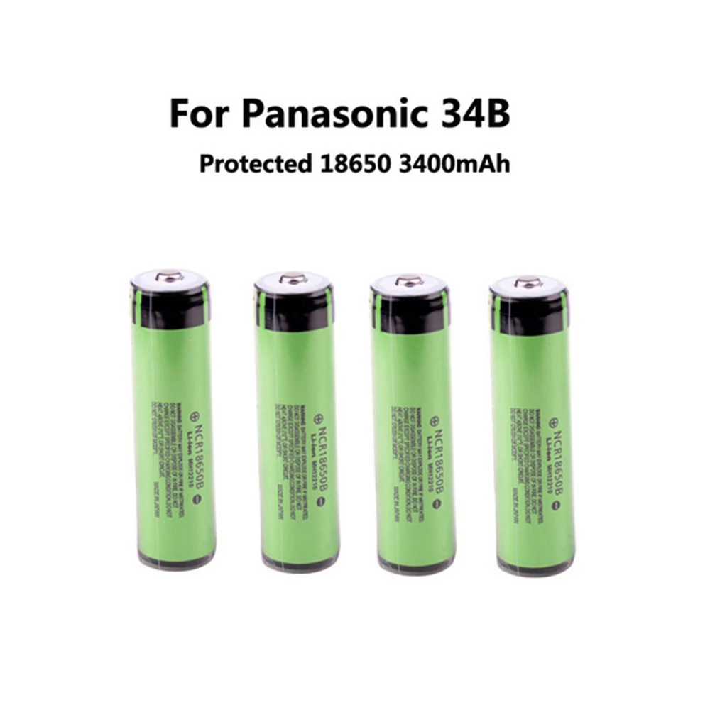 

15PCS/lot 2016 Original For Panasonic 18650 3.7V 3400mAh battery Pointed head battery NCR18650B Lthium more protective plate