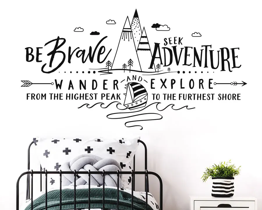 Мотивирующий девиз летний лагерь уличный лес парусные настенные наклейки