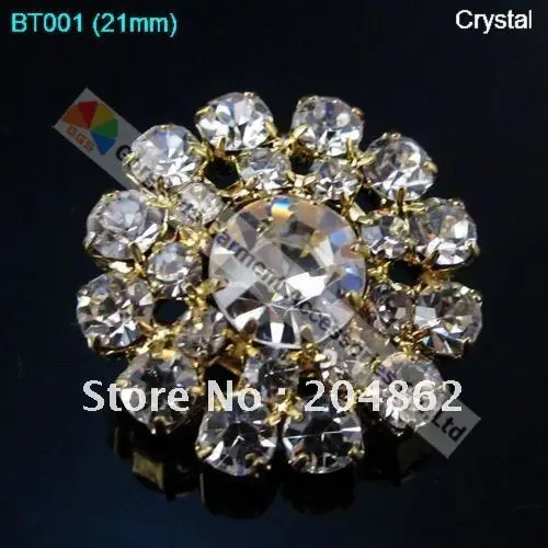 20 шт./лот 21 мм модная прозрачная пуговица из чешского хрусталя с хвостовиком в