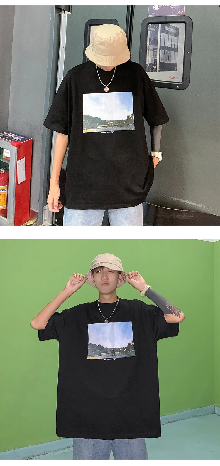 Summer New Korean Version Of The European And American Harajuku Style Trend Handsome Wild Casual Short-sleeved T-shirt M-XL