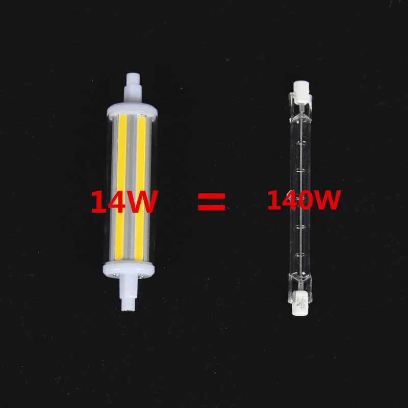 Новый cob r7s led 118 мм регулируемой яркости j78 j118 светодиодные лампы 78 теплый белый 7 Вт 14 вместо 70 140 галогенная