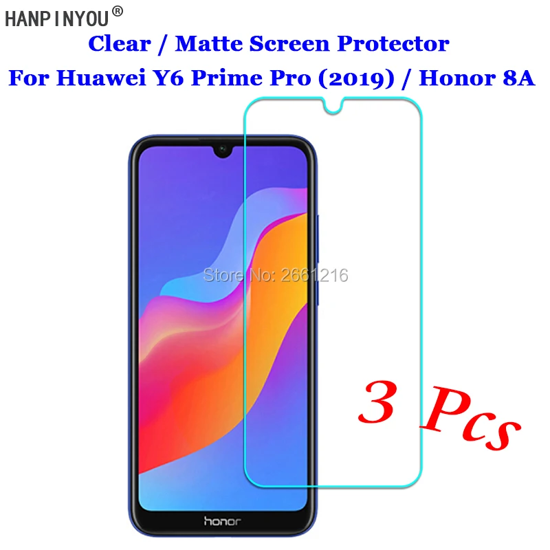 

3 Pcs/Lot For Huawei Y6 Prime Pro (2019) /Honor 8A HD Clear / Anti-Glare Matte Front Screen Protector Touch Film Protection Skin