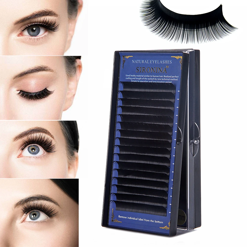 

SIRONINA Faux mink Eyelash Extension Individual Silk Eyelashes Cilios for Professionals Soft Mink maquiagem cilios Long Lashes