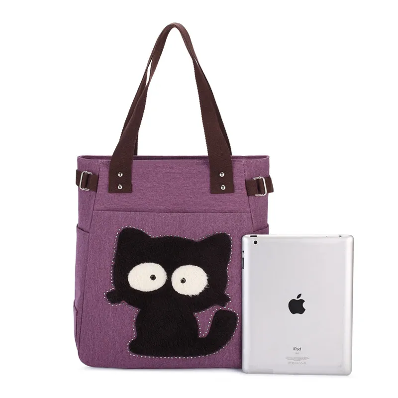 Женская сумка FZMBAI холщовая с аппликацией в виде кошки бриллиантами | Багаж и