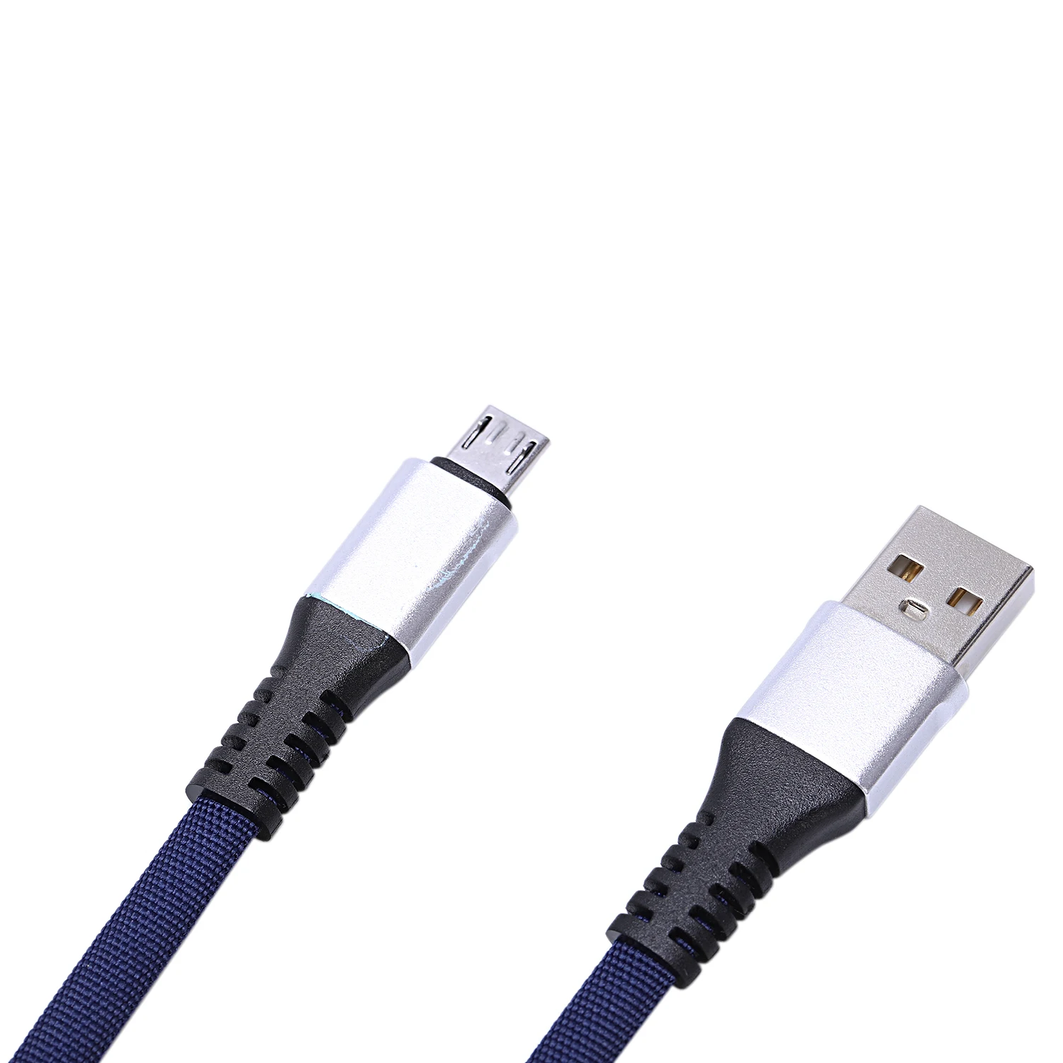 Короткий плоский зарядный кабель USB для Micro с металлическим разъемом устройства