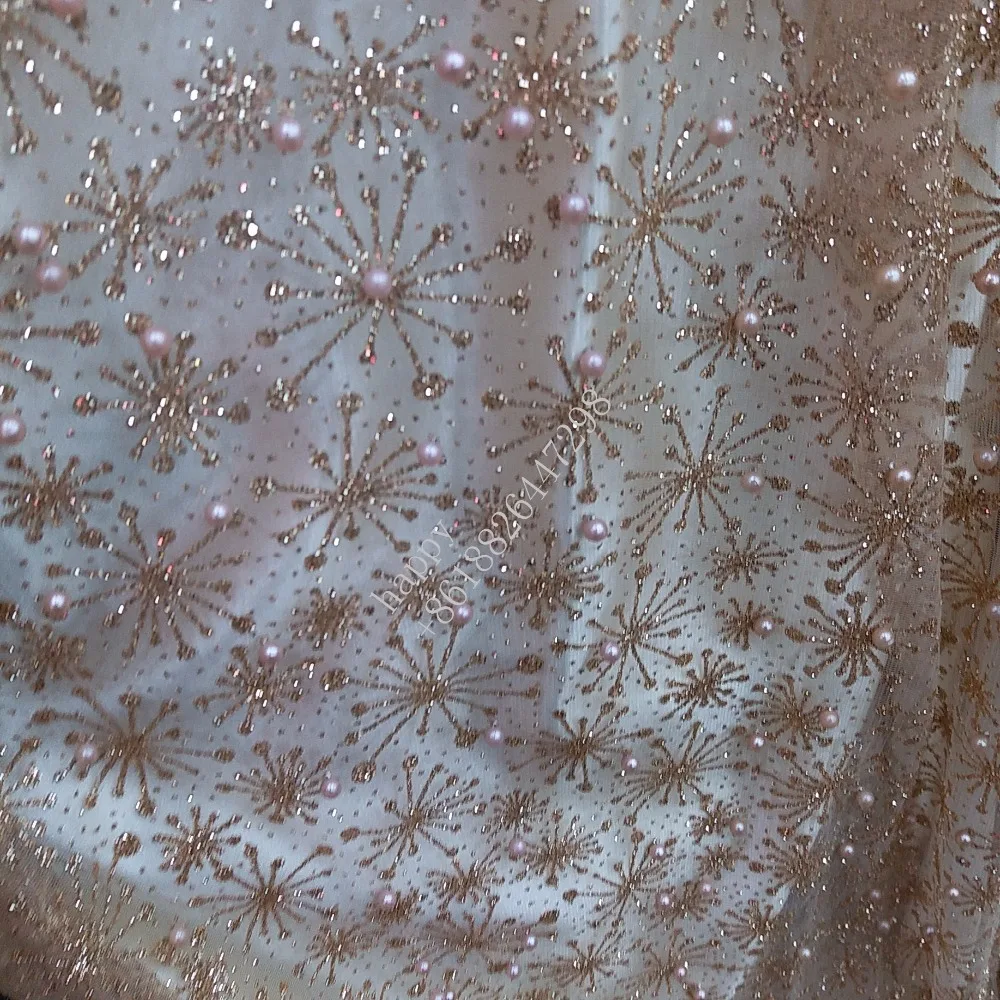 Склеенные Блестки цвета шампанского золотого с ручной печатью кружевные