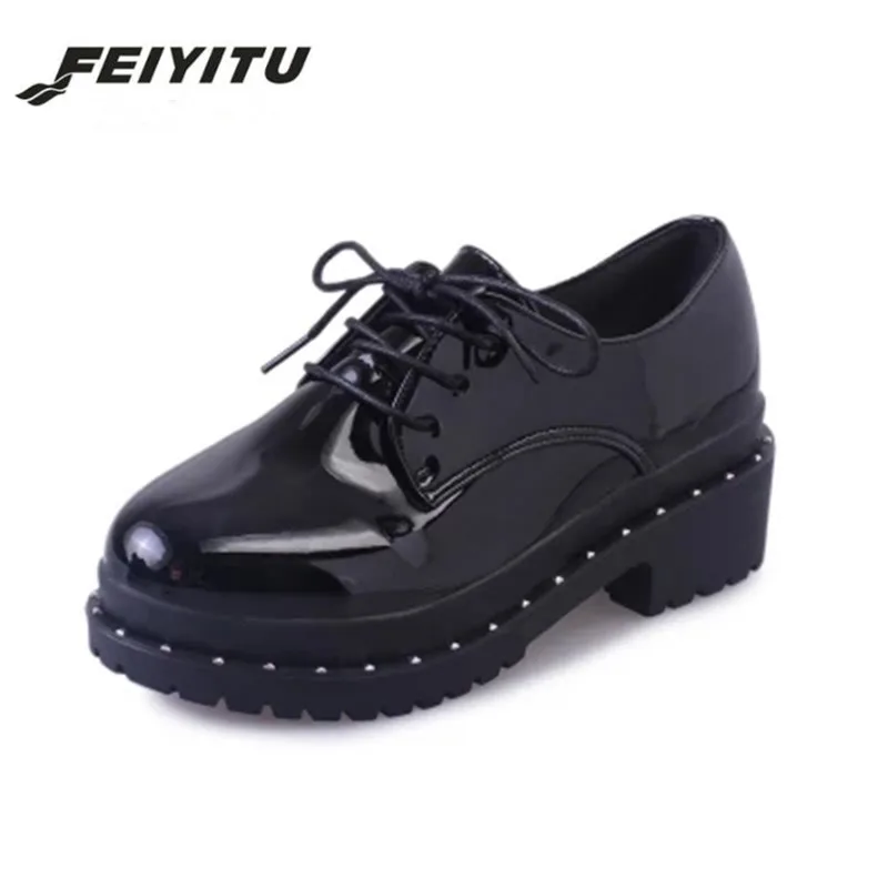 FeiYiTu лидер продаж женская обувь кожаная резиновая для женщин на плоской подошве