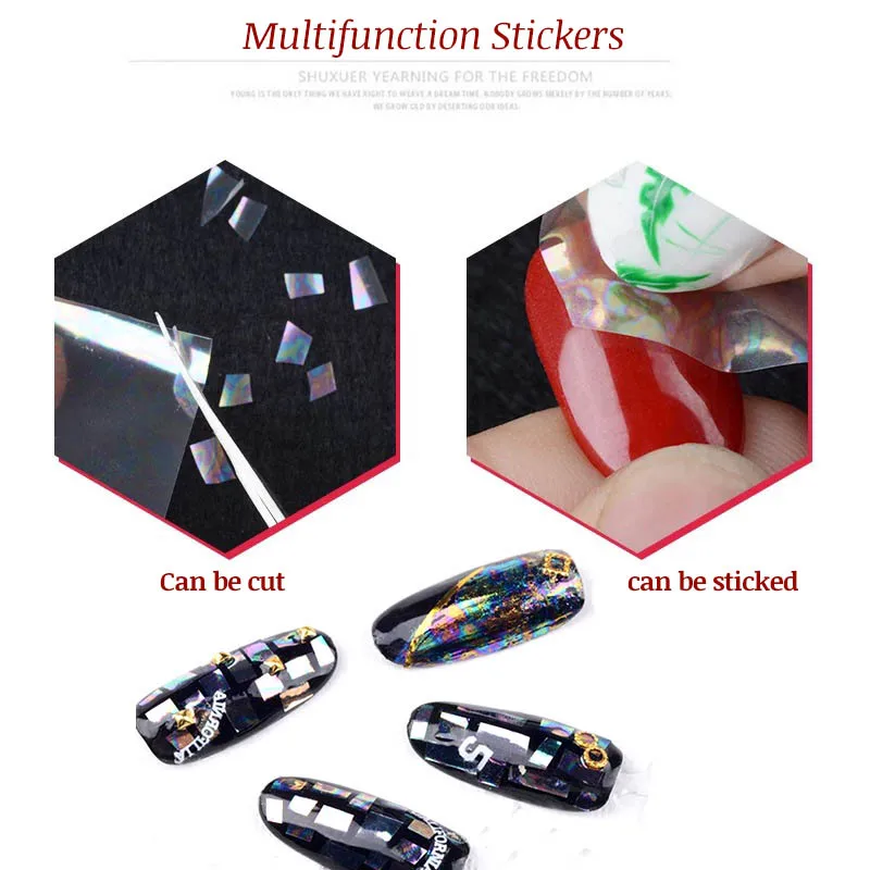 Новинка 2017 8 шт. наклейки для нейл-арта неравномерное изображение Авроры