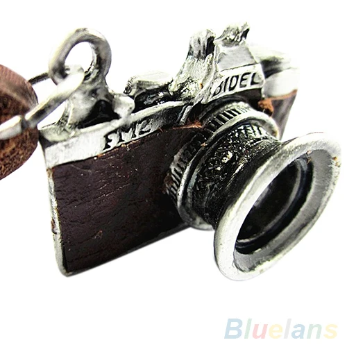 Men's Cool Unisex Vintage Rock Punk Charm Camera Pendant Genuine Leather Necklace 2KE2 | Украшения и аксессуары