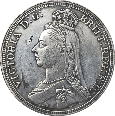 Великобритания 1888 1 Корона-королева 2-я портретная копия монет | Дом и сад