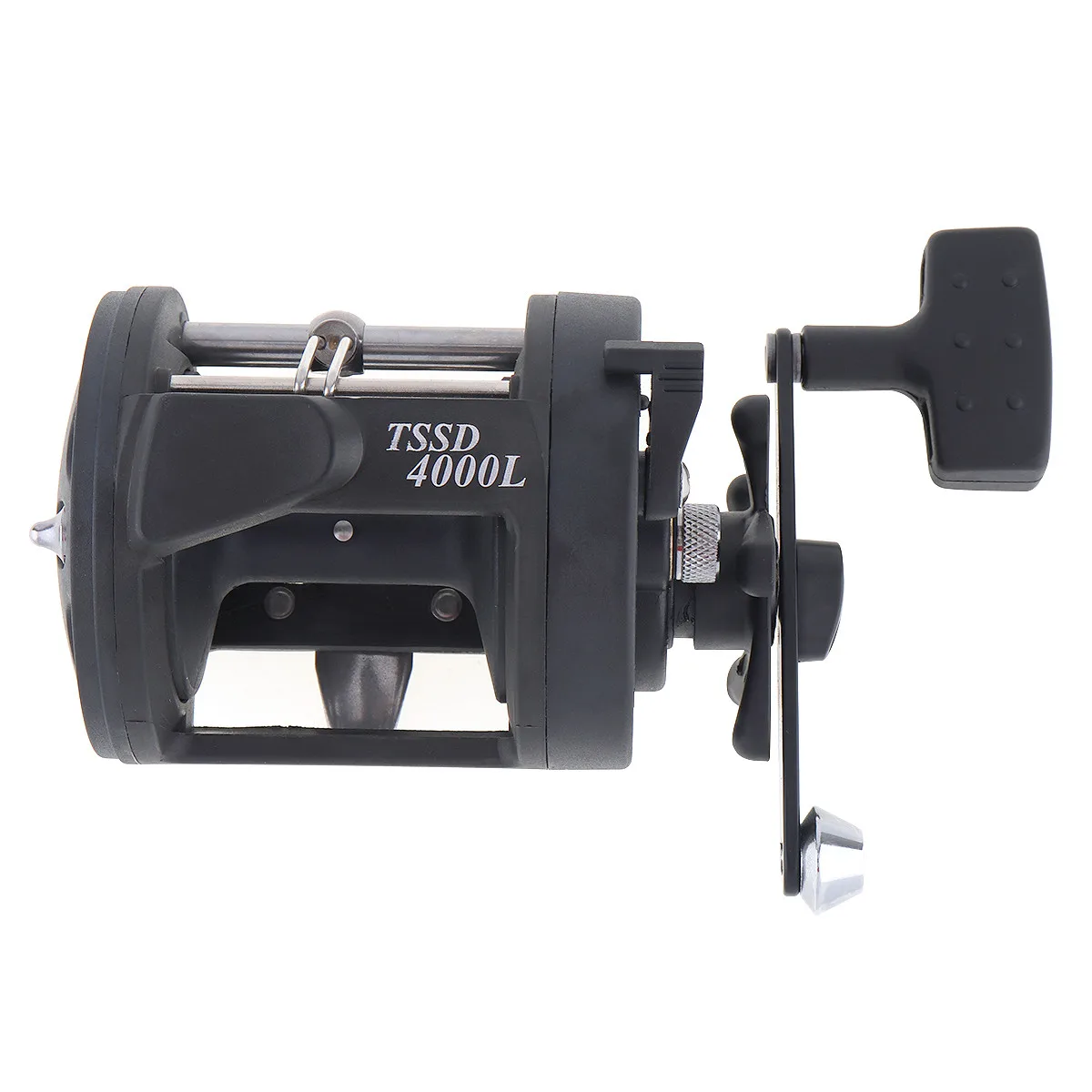 Black Drum Fishing Reel 4000 Series Gear Ratio 3.8:1 Right Hand Trolling Wheel Casting Boat Sea | Спорт и развлечения
