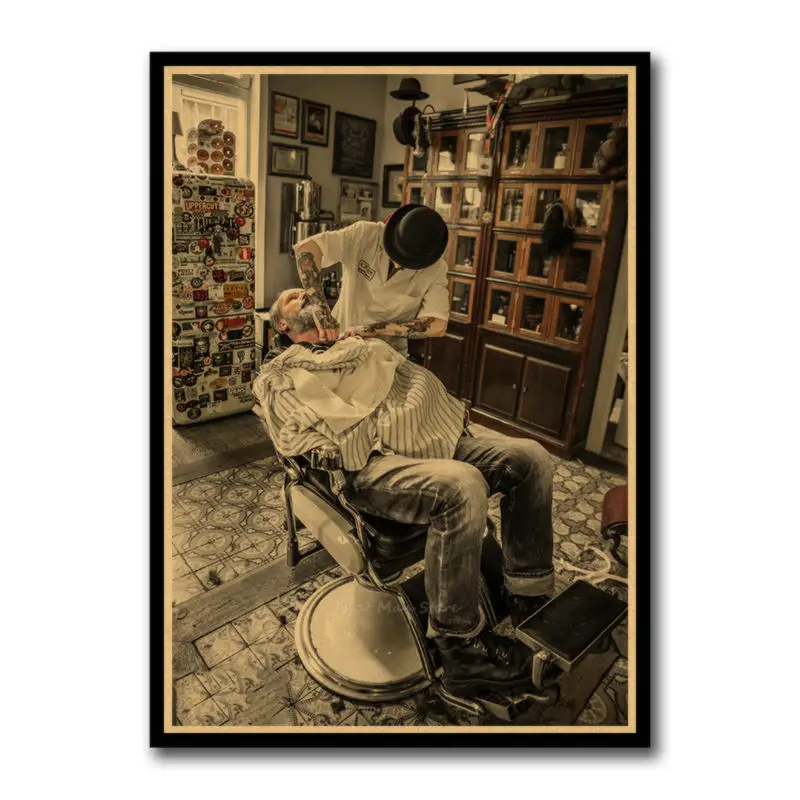 Мужские татуировки для прически винтажные постеры с узором крафт бумага картина