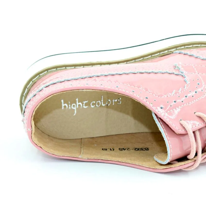 Брендовая женская обувь на платформе Цвет абрикосовый черный с перфорацией типа