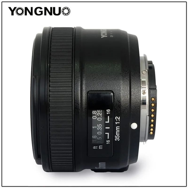 Объектив YONGNUO YN 35 мм F2N AF MF F2.0 широкоугольный объектив с фиксированным фокусом для