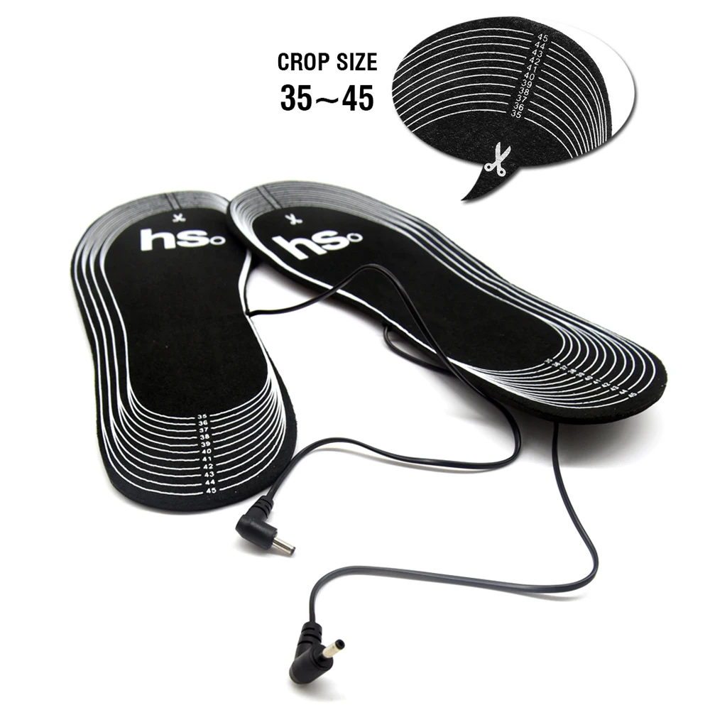 Demine Winter Heated Insoles Electric Battery Heating Warm Shoes Inserts Free Cut Carbon Fiber Foot Pads Thermal Heater Insoels